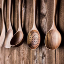 Conjunto de Utensílios de Madeira de Teca