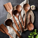 Conjunto de Utensílios de Madeira de Teca
