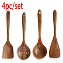 Conjunto de Utensílios de Madeira de Teca