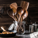Conjunto de Utensílios de Madeira de Teca