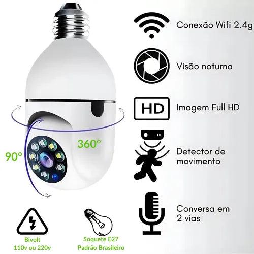 Câmera de Segurança WiFi 360° | Visão Noturna Colorida Full HD