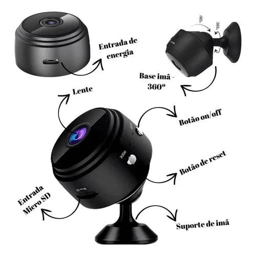 Mini Câmera de Segurança A9 Wi-Fi com Visão Noturna | Monitore Tudo com Alta Definição