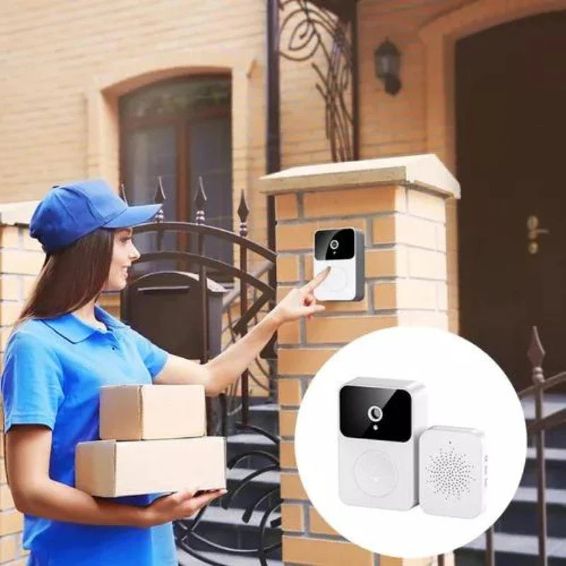 Campainha Com Câmera Vídeo Porteiro Sem Fio Wi-Fi HD Inteligente