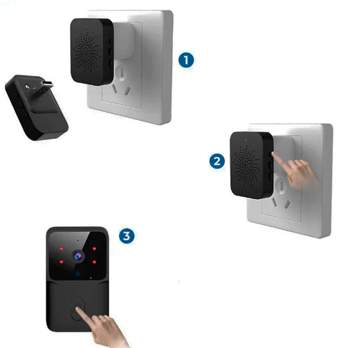 Campainha Com Câmera Vídeo Porteiro Sem Fio Wi-Fi HD Inteligente