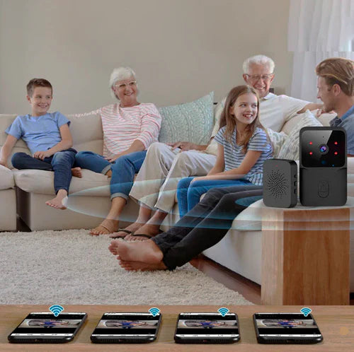 Campainha Com Câmera Vídeo Porteiro Sem Fio Wi-Fi HD Inteligente