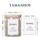 Kit Potes de Vidro  com Tampa em Bambu (200ml) Casa Splêndida [Pague 4 Leve 6]