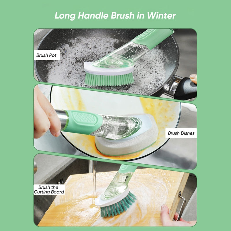 Escova Multifunção 3 em 1 com Dispenser de Detergente - Easy Clean