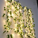 Luzes Decorativas LED com Design de Folhas Verdes | Alimentação por Bateria