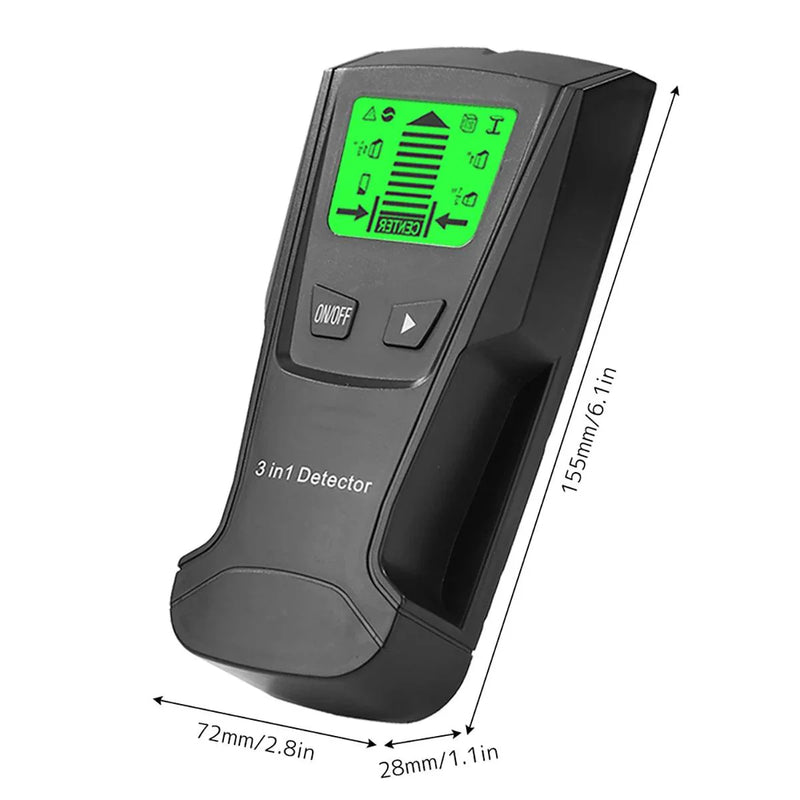 Detector de Barreiras - Scanner Profissional de Parede 3 em 1 Alta Precisão e Display Digital