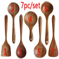 Conjunto de Utensílios de Madeira de Teca